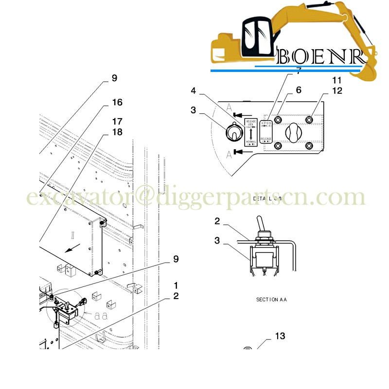BNR excavator Parts