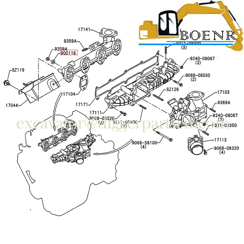 BNR excavator Parts