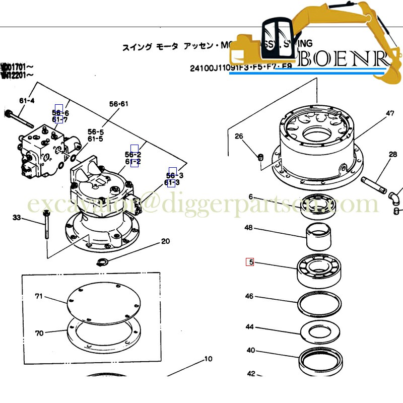 BNR excavator Parts