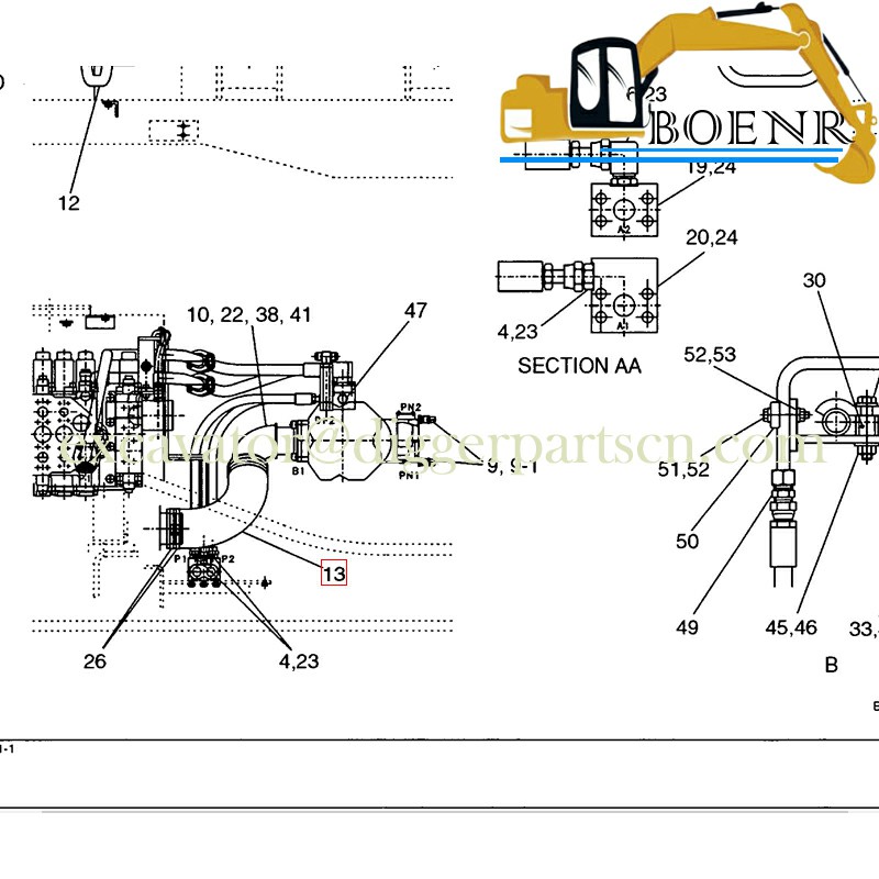 BNR excavator Parts