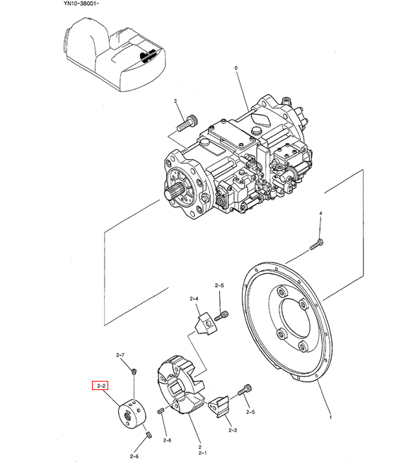 YN30P01009S002 Coupling Hub For SK200-6E SK210-6E