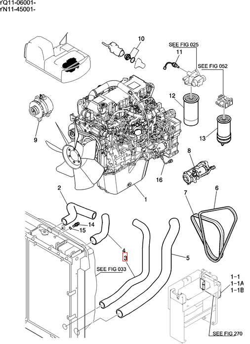 YN05P01494P1 Radiator Hose For SK200-8 SK210-8 SK215SR SK235SR