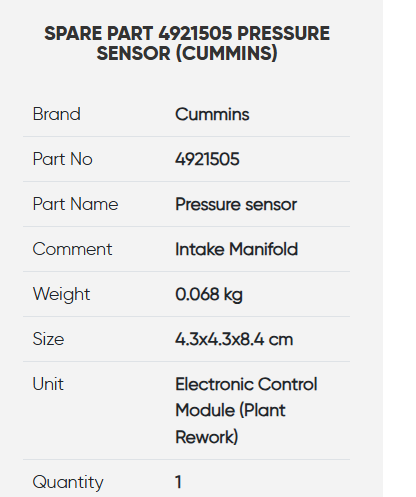 4921505 Oil pressure sensor For  Cummins 6BT5.9 Engine