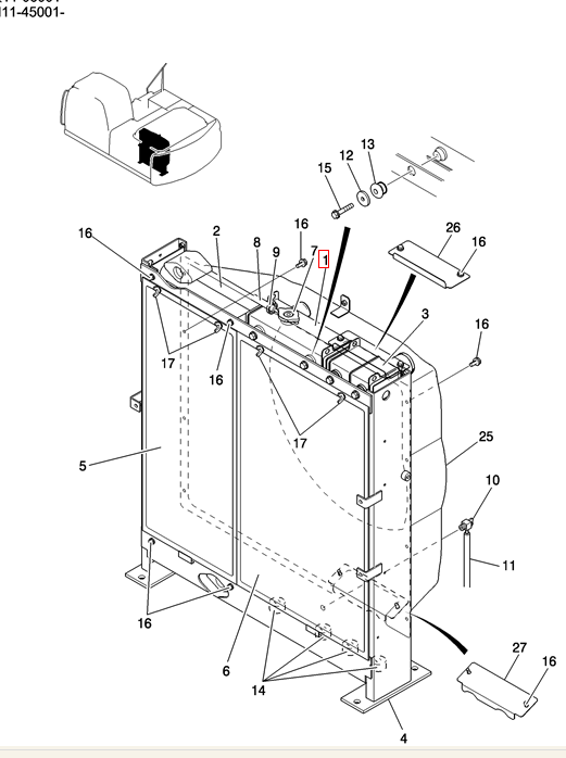 YN05P00058S036 YN05P00058S038 YN05P00058S001 Water Tank Radiator For SK200-8 SK210-8