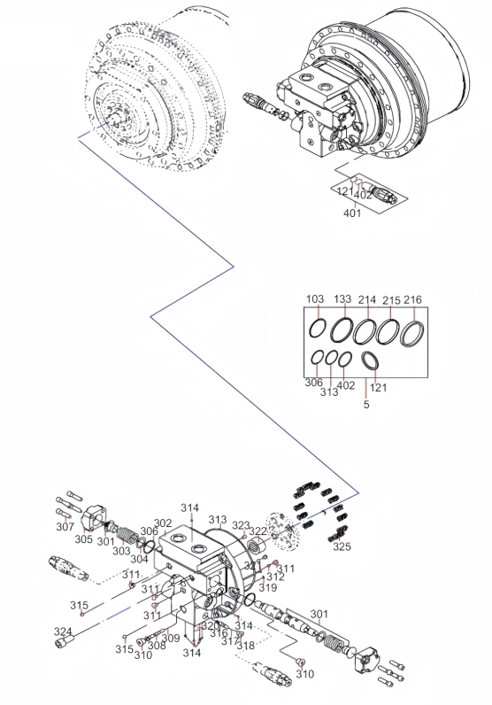 61016281 130101010117A GM70 Final Drive for SY335 SY365 SY375 61016281 130101010117A GM70 Final Drive for SY335 SY365 SY375