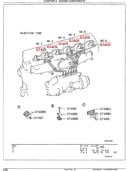 VAME078566 ME078566 6D16T Engine Diesel Pipe For SK330-6 SK290-6E SK330-6E