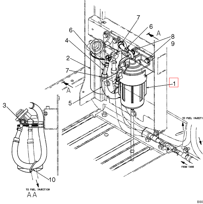 YN21P01068F1 YN21P01104F1 YN21P01036F1 Fuel Pre-Filter with water Separater For sk200-8 SK210-8