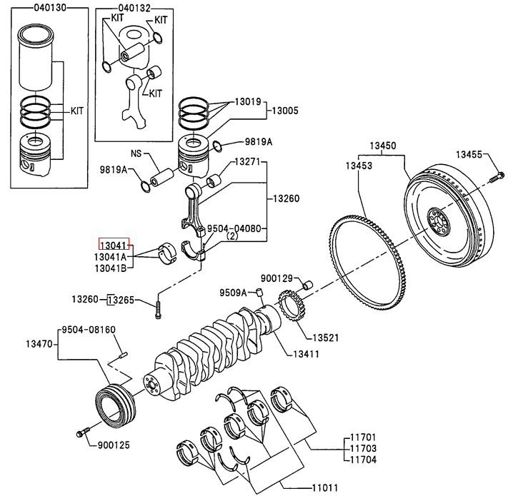 13041-E0800 S1170-12160 13041-E0240 VH13041E0240 VH13041E0560 connecting rod bearing For SK200-8 13041-E0800 S1170-12160 13041-E0240 VH13041E0240 VH13041E0560 connecting rod bearing For SK200-8
