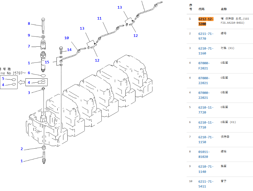 6212-12-3200 6211-12-3500 6212123200 6211123500 Engine Fuel Injector For 6D140 6212-12-3200 6211-12-3500 6212123200 6211123500 Engine Fuel Injector For 6D140