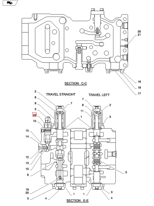 LS22V00008F1 Relief Valve for SK460-8 SK485-8 SK485LC-9