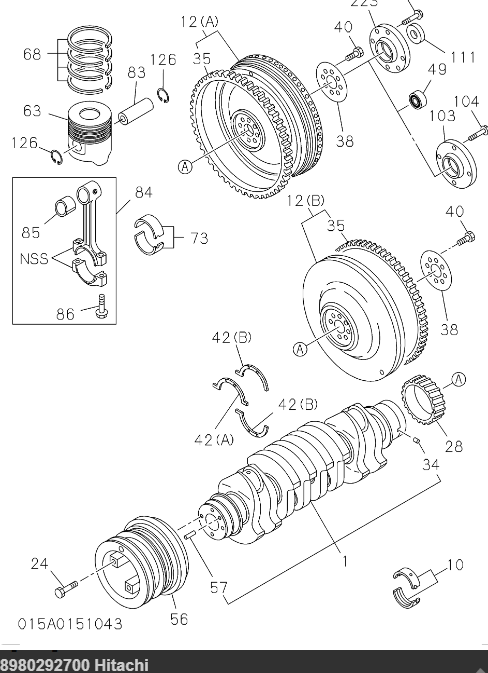 8-98029270-0 8980292700 4Hk1 Engine Crankshaft For ZX170-3 ZX190-3 ZX200-3 ZX210-3 8-98029270-0 8980292700 4Hk1 Engine Crankshaft For ZX170-3 ZX190-3 ZX200-3 ZX210-3