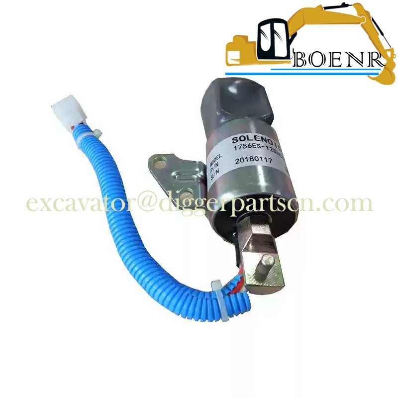 1756ES-12SUC5B1S5 17520-60013 D722 D902 Engine Fuel Shutdown Solenoid Valve For Bobcat E19 E20