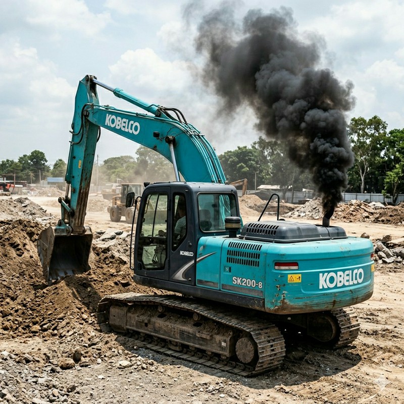 How to Fix Kobelco Excavator Engine Weak Power & Black Smoke