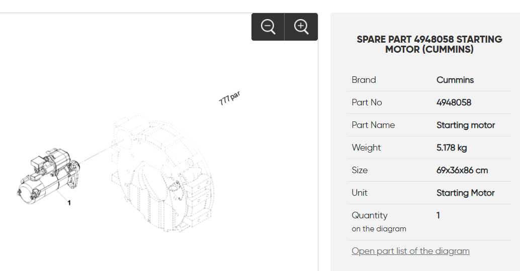 4948058 Starting motor For 4B3.9 6B5.9 Engine 4948058 Starting motor For 4B3.9 6B5.9 Engine