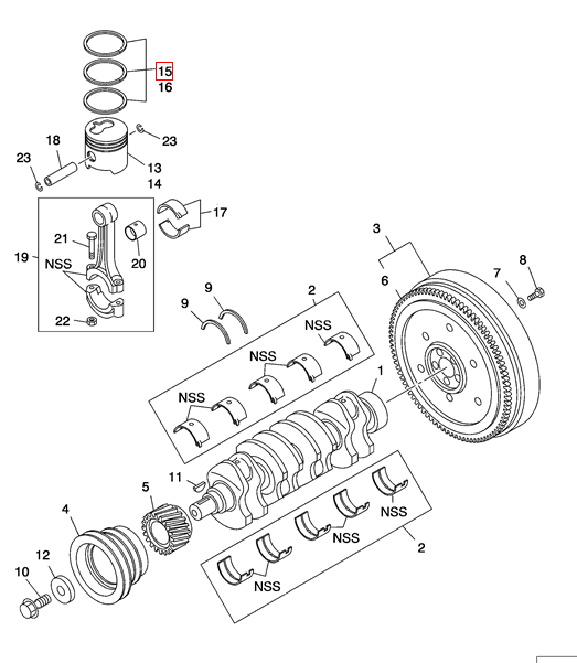 8-98095215-0 VI8980952150 8980952150 4LE2 Engine piston ring for SK75-8 SK70SR SK80SC