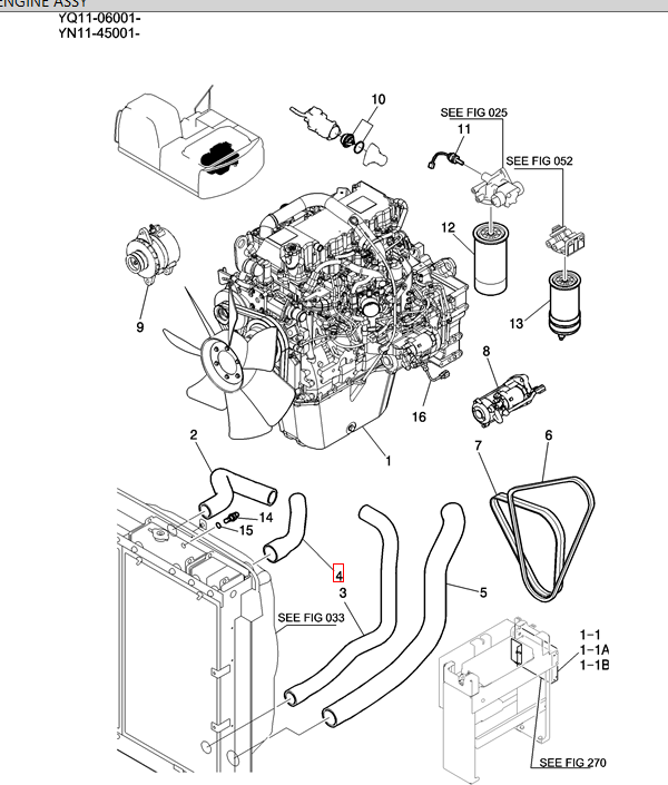 YN05P01439P1  Hose For SK200-8 SK210-8