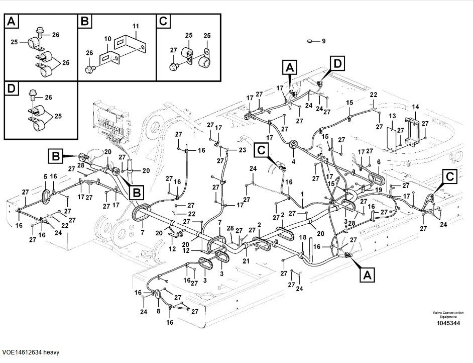 14612634 VOE14612634 Main Wire Harness For EC460B 14612634 VOE14612634 Main Wire Harness For EC460B