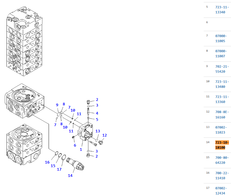 723-10-18100 7231018100 Relief Valve For PC35MR-3