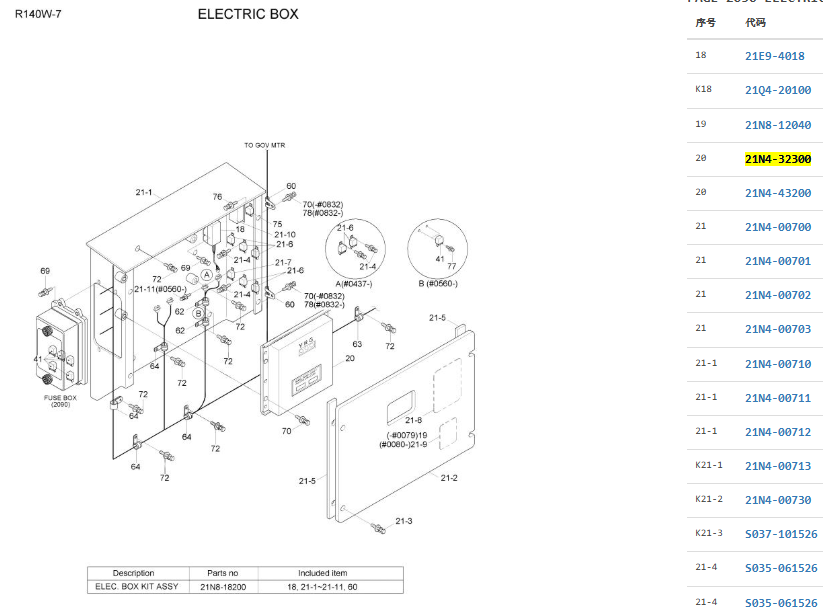 21N4-32300 21N432300 CPU Controller For R140W-7 21N4-32300 21N432300 CPU Controller For R140W-7