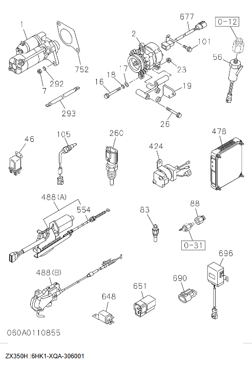 1-82410170-1 1-82410142-0 1824101701 1824101420 4BG1 6BG1 Engine Oil Pressuer Sensor Switch