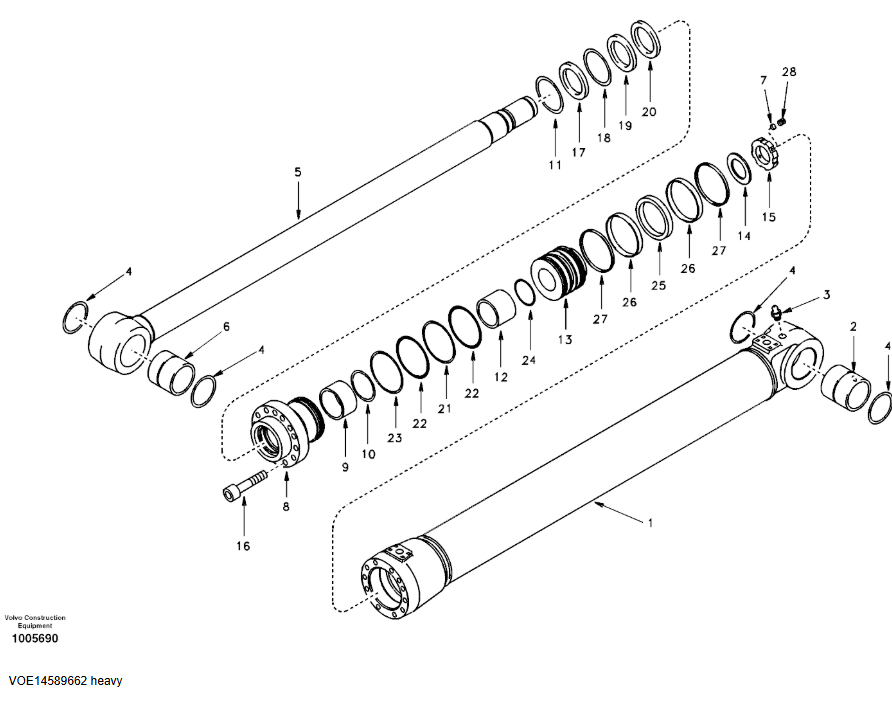 14589662 VOE14589662 Boom Cylinder Repair Kit For EC210 14589662 VOE14589662 Boom Cylinder Repair Kit For EC210