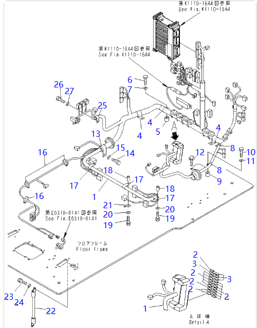 203-06-71731 2030671731 Internal Wiring Harness For PC130-7 203-06-71731 2030671731 Internal Wiring Harness For PC130-7
