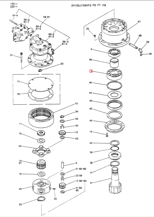R25P0047D8 Bearing For SK200-3 SK200LC SK210LC R25P0047D8 Bearing For SK200-3 SK200LC SK210LC