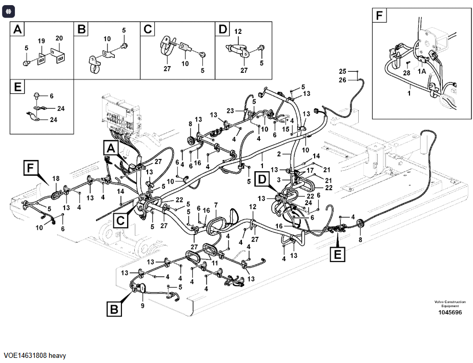 14631808 VOE14631808 Engine ECU Wiring Harness For EC200B EC210B 14631808 VOE14631808 Engine ECU Wiring Harness For EC200B EC210B