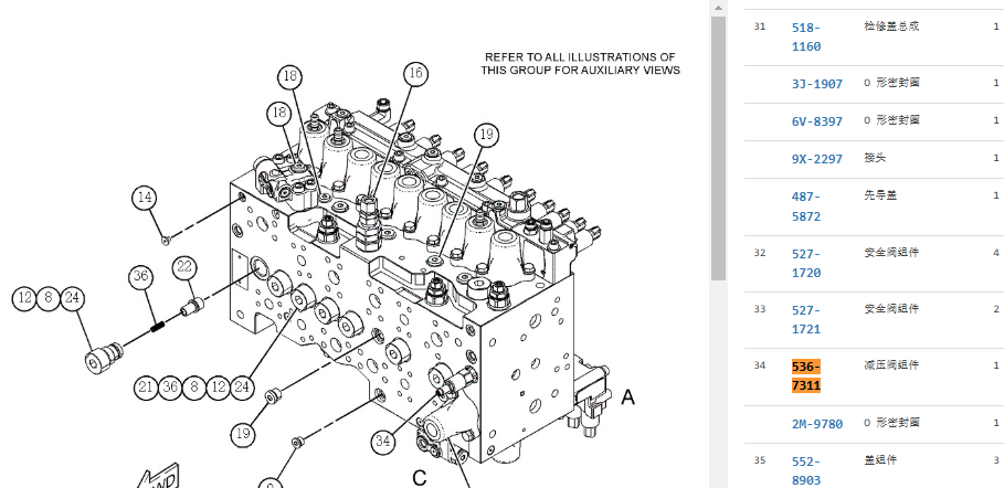 536-7311 5367311 Relief Valve For CAT 323 320GC 320 336GC 330GC 340 536-7311 5367311 Relief Valve For CAT 323 320GC 320 336GC 330GC 340