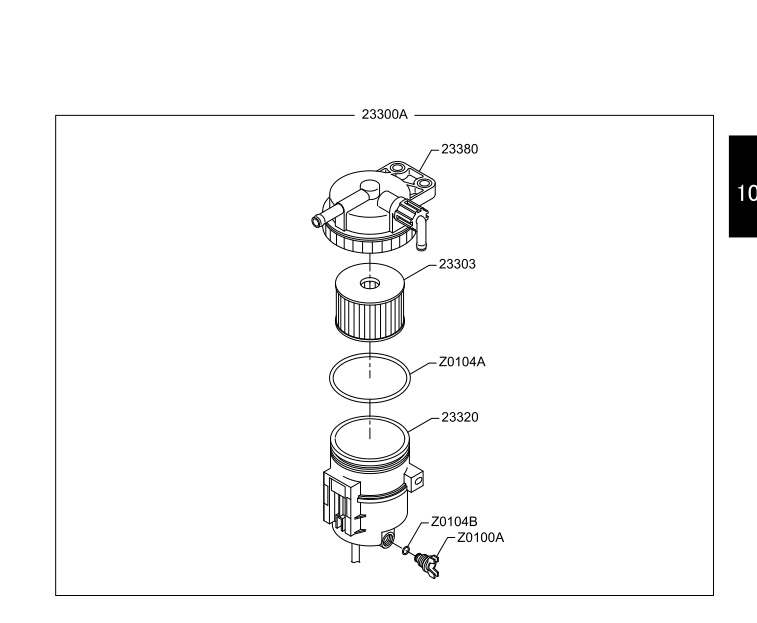 VH23300E0550 Fuel Filter Cartridge Assy For SK200-10 SK210-10 SK250-10 SK260-10 SK220-10 VH23300E0550 Fuel Filter Cartridge Assy For SK200-10 SK210-10 SK250-10 SK260-10 SK220-10