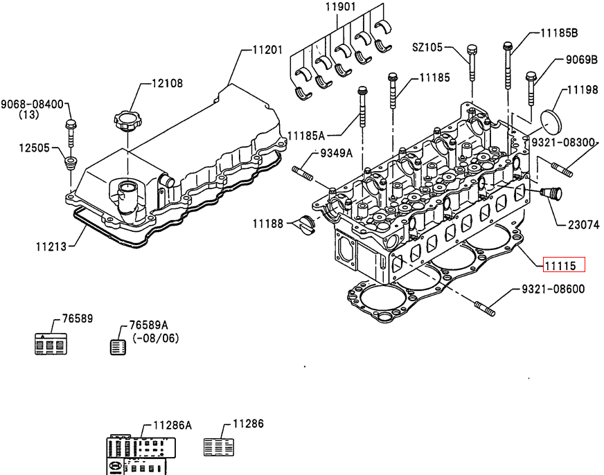 VH111152900A VH11115E0140 11115-E0150 11115-2900A VH11115E0120 J05E Engine Cylinder head gasket VH111152900A VH11115E0140 11115-E0150 11115-2900A VH11115E0120 J05E Engine Cylinder head gasket