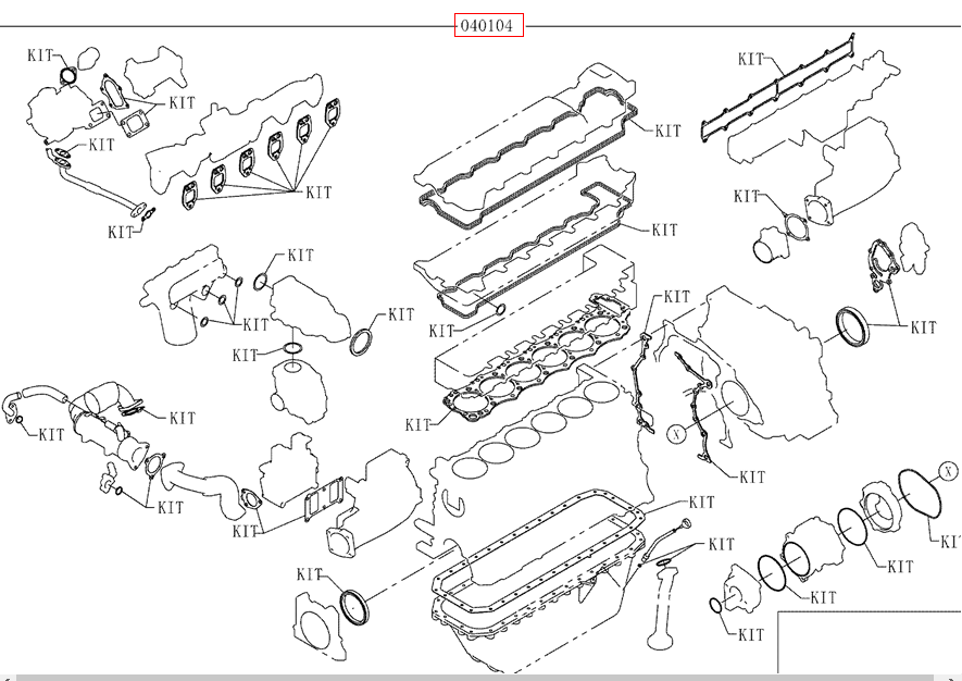 VHS040104187 S0401-04187 HINO J08E Overhaul Kits Full Gasket for SK350-8 SK330-8 SK380-8 VHS040104187 S0401-04187 HINO J08E Overhaul Kits Full Gasket for SK350-8 SK330-8 SK380-8