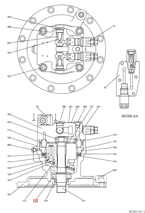 LB15V00011S443 Swing Motor Bearing For SK290-6E SK295-8 SK350-8 SK350-9 SK850 SK330-8