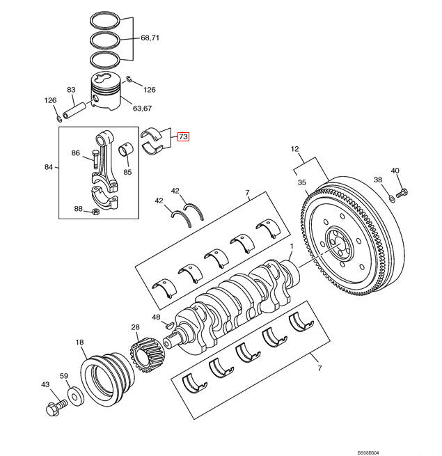 8980957130 8-98095713-0 VI8980957130 4LE2 Engine Connecting Rod Bearing For SK75-8 SK70SR SK80SC