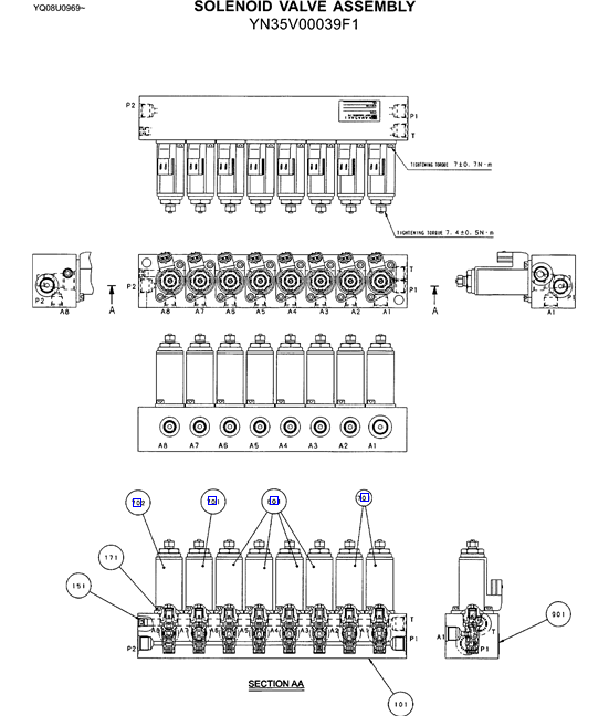 YT35V00013F1 KWE5K 31G24DA50 Solenoid Valve For SK115SR SK135SR SK200SR SK235SR  SK210LC-6E