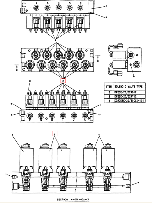 YN35V00005F1  KWE5K-20G24D12 Solenoid Valve For SK200-3 SK200-5 SK120-5
