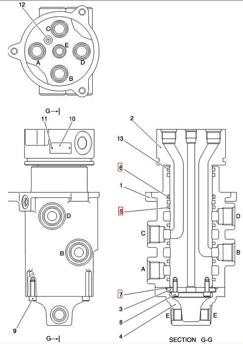 YN55V01057P1 YN55V00053R100 Swivel Joint Repair Kit  For SK200-8 SK210-8 SK250-8 SK350-8 SK360-8