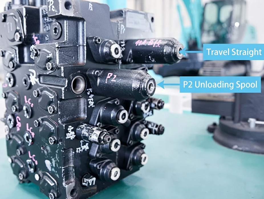Kobelco 20-Ton 8-Series Excavator Main Control Valve (MCV) Spool Functions Guide Kobelco 20-Ton 8-Series Excavator Main Control Valve (MCV) Spool Functions Guide